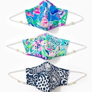 Lilly Pulitzer 3 pack ChillyLilly adult face masks